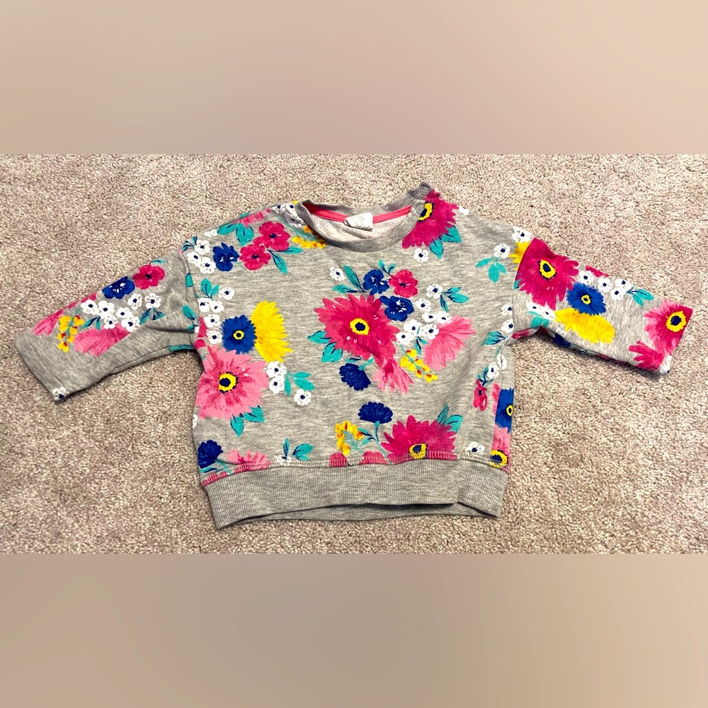 ⭐️ 5/$25 ⭐️ H&M Floral Sweater Top Girls 6-9M